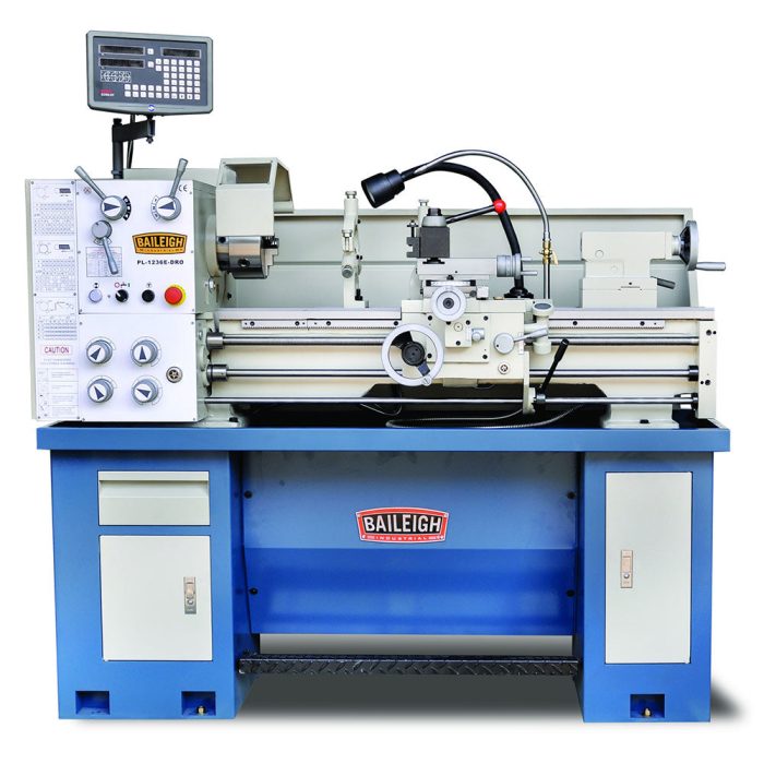 Baileigh 1016617 PL-1236E-DRO-1.0 220V 1PH Variable Speed Metal Lathe - Image 1