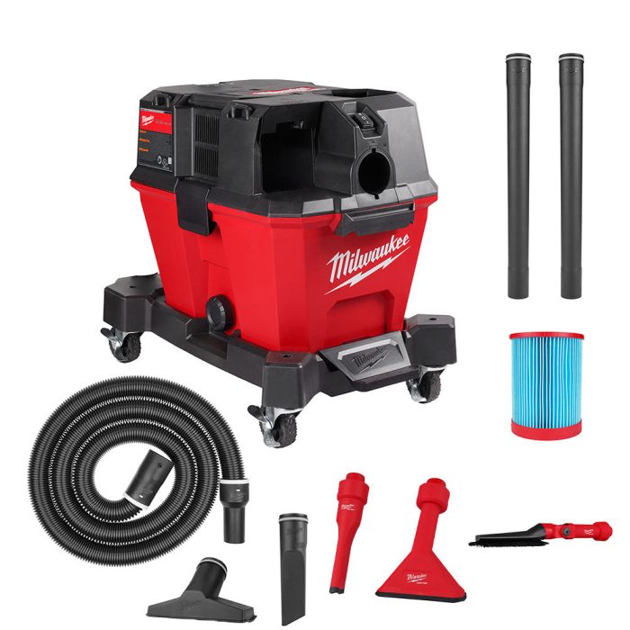 Milwaukee 0910-20LN M18 FUEL 6 Gallon Wet/Dry Vacuum w/ AIR-TIP Brush/Nozzle Kit - Image 1