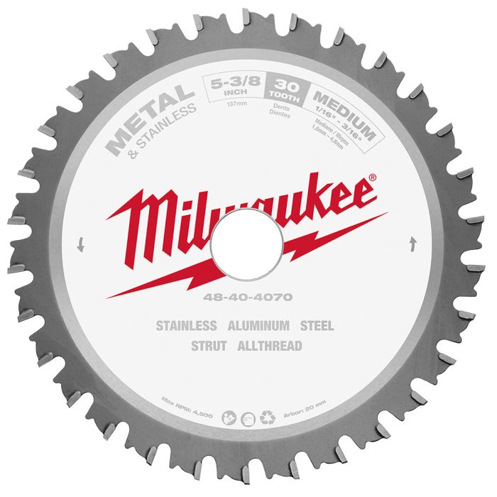 Milwaukee 48-40-4070 5-3/8" x 30 Teeth Stainless Steel Metal Circular Saw Blade - Image 1