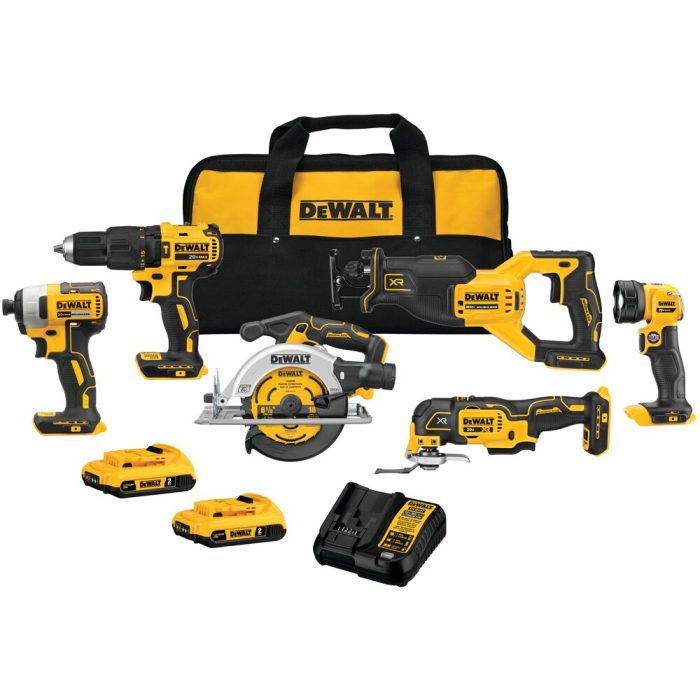 DeWALT DCK675D2 20V Brushless 6 Tool Combo Kit w/ 2 - 2.0AH Battery / Charger - Image 1