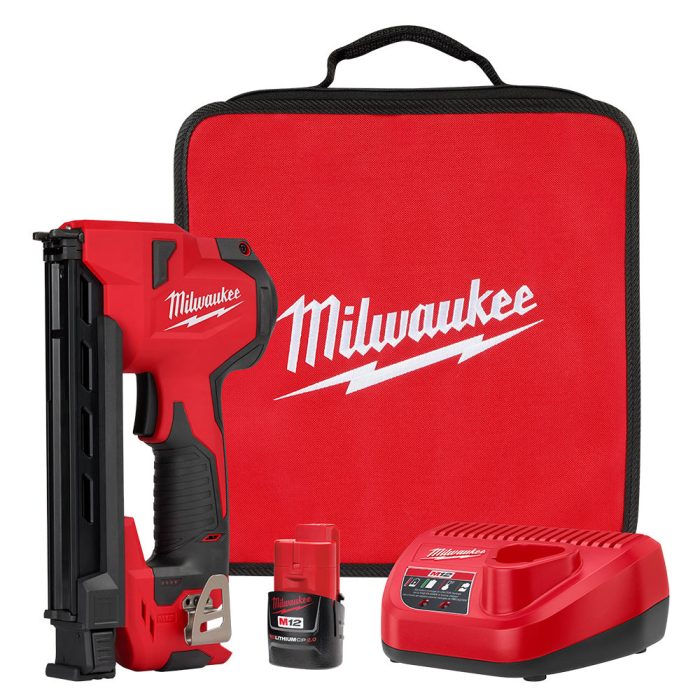 Milwaukee 2448-21 M12 12V Cordless Li-Ion Brushed Cable Stapler Kit - Image 1
