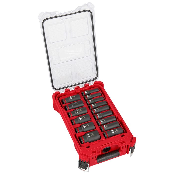 Milwaukee 49-66-6802 SHOCKWAVE 1/2” Impact Duty Socket SAE PACKOUT Set - 15 PC - Image 1