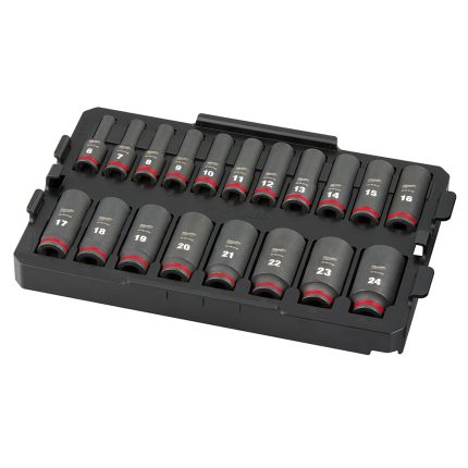 Milwaukee 49-66-6816 SHOCKWAVE 3/8” Impact Duty Socket MM TRAY Set - 19 PC