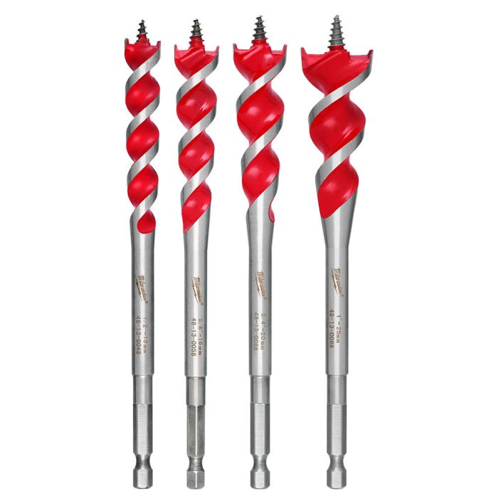 Milwaukee 48-13-0400 6-1/2" SPEED FEED Wood Bit Set w/ Double Wing Spurs - 4 PC - Image 1