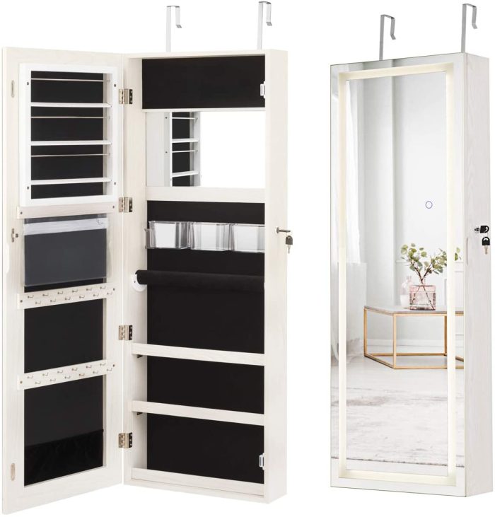 Large Capacity Jewelry Organizer Storage Jewelry Box with Drawers - White - Image 1