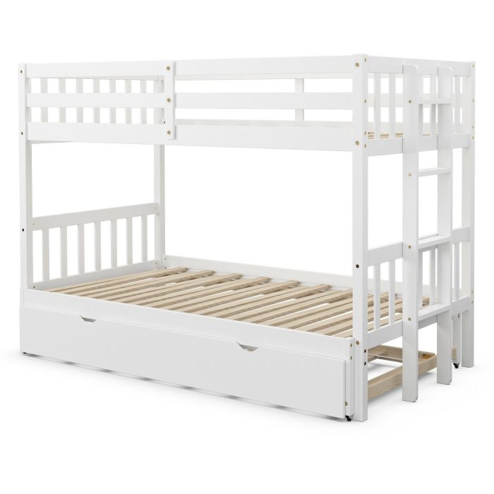 Twin Over Pull-Out Bunk Bed with Trundle - White - Image 1