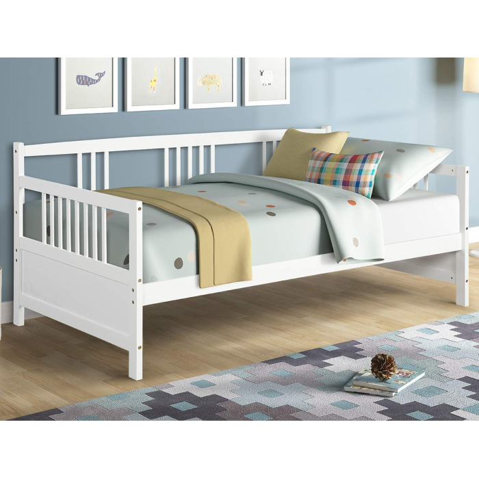 Dual-use Sturdy Sofa Bed for Bedroom Living Room - White - Image 1