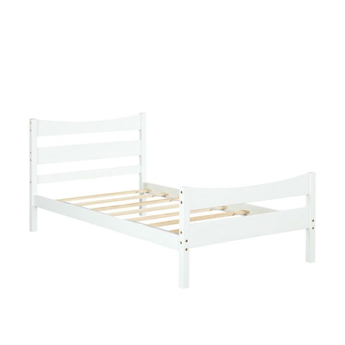 Available Under-bed Storage Twin Size Foundation Slat Support Platform Bed Frame - White - Image 1