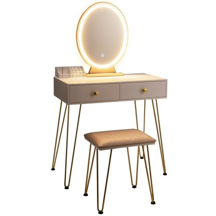 CHARMAID | Vanity Set with Lighted Mirror - White