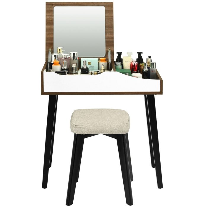 CHARMAID Vanity Set with Flip Top Mirror - Image 1