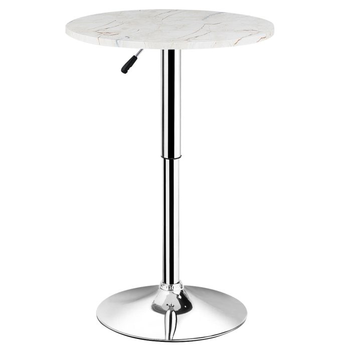 Round Pub Table Height Adjustable, 360 Swivel Cocktail Pub Table - 1 - Image 1