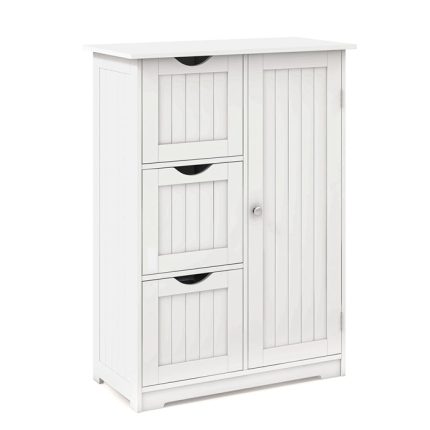 Bathroom Floor Cabinet, Wooden Storage Cabinet - White