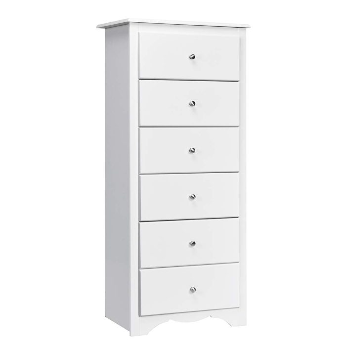 6 Drawer Chest Wooden Dresser Clothes Organizer Bedroom - White - Image 1