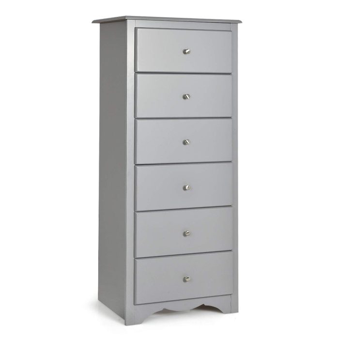 6 Drawer Chest Wooden Dresser Clothes Organizer Bedroom - Gray - Image 1