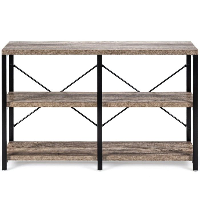 3-Tier Console Table Sofa Side Table, Entryway Foyer Table - Coffee - Image 1