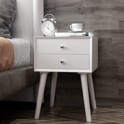 Multipurpose for Bedroom, Living Room Home Furniture Nightstand - White 1