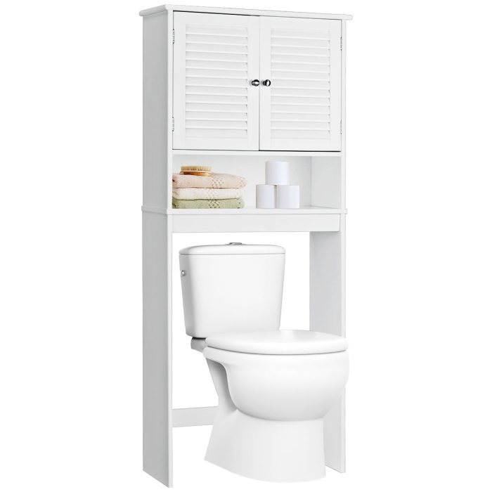 Bathroom Over-The-Toilet Space Saver Storage with Adjustable Shelf - Image 1