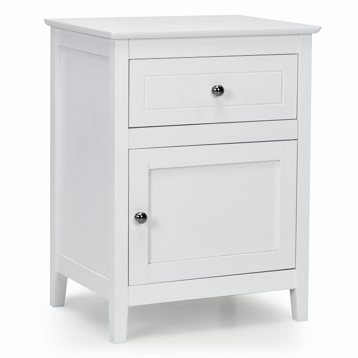 Wooden End Table W/Shelf, 2-Tier Storage Side Table Bedside,Sofa Table - White 1 - Image 1