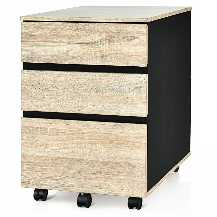 3-Drawer Mobile File Cabinet Under Desk for Legal Letter File Home Storage - Image 1