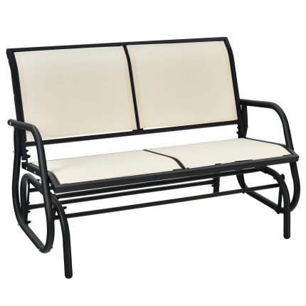 Giantex Swing Glider Chair 48 Inch with Spacious Space - Beige