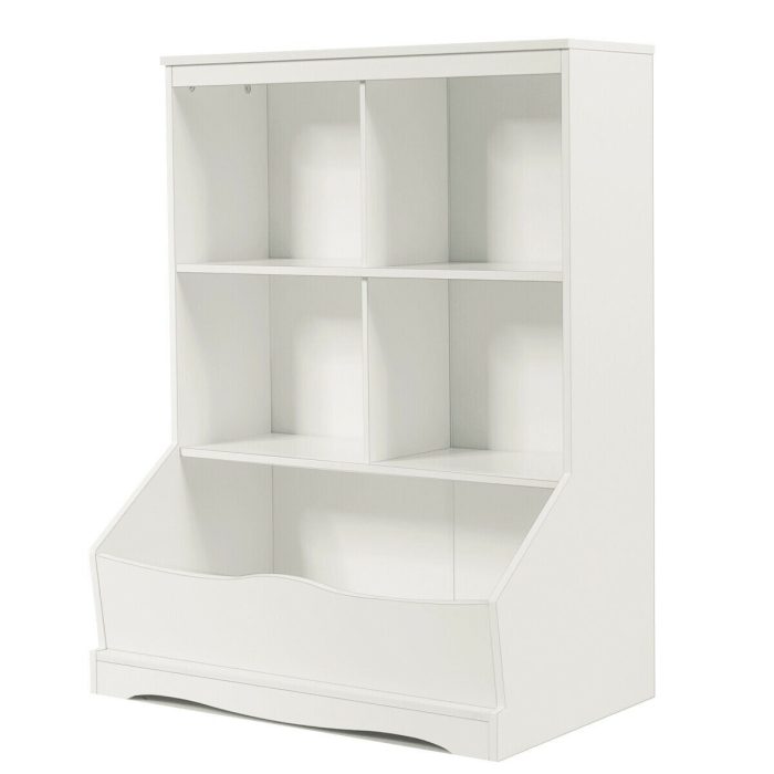 3 Shelf 4 Cube Units, Storage Bins Cubbies for Kids' Collections - White - Image 1