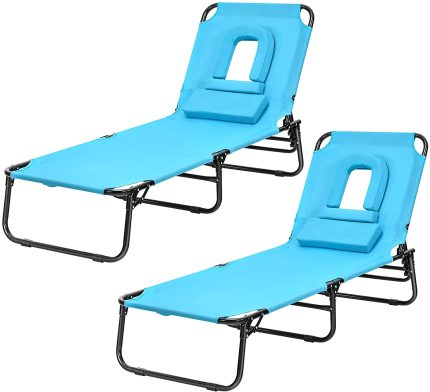 Beach Lounge Chair Chaise Lounge Chairs - Turquoise 2