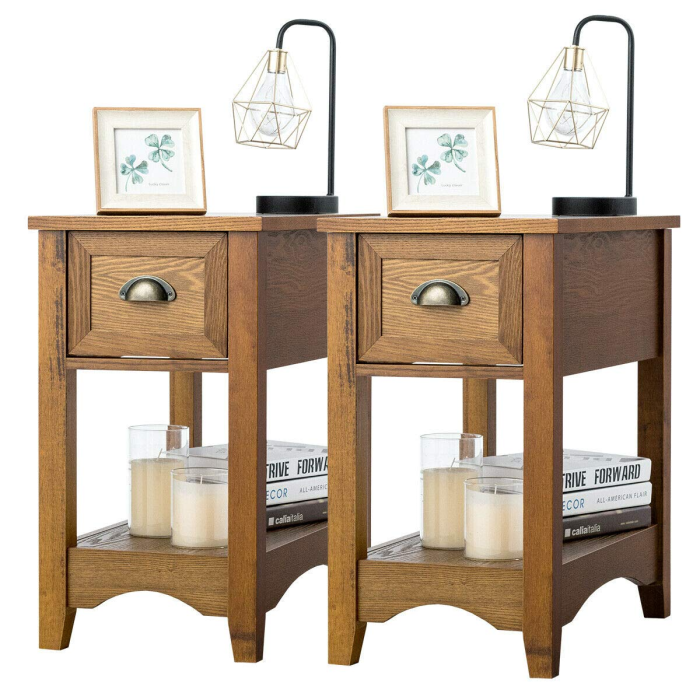 Chair Side End Table with Drawer - Tawny 2 - Image 1