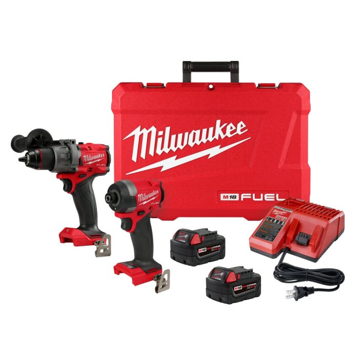 Milwaukee 3697-22 M18 FUEL 18V Cordless 2-Tool Combo Kit w/ 5.0AH Batteries - Image 1