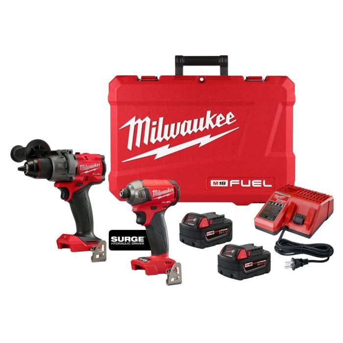 Milwaukee 3699-22 M18 FUEL 18V Cordless 2-Tool SURGE Combo Kit w/5.0AH Batteries - Image 1