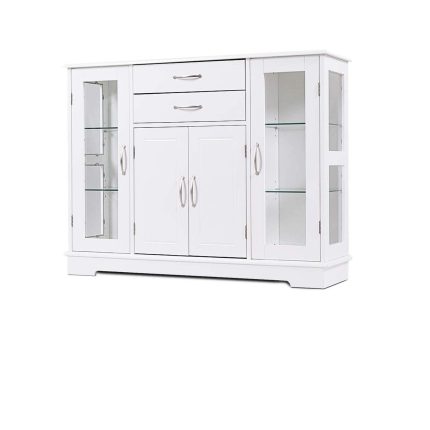 Giantex Sideboard Buffet Server Storage Cabinet W/ 2 Drawers - White