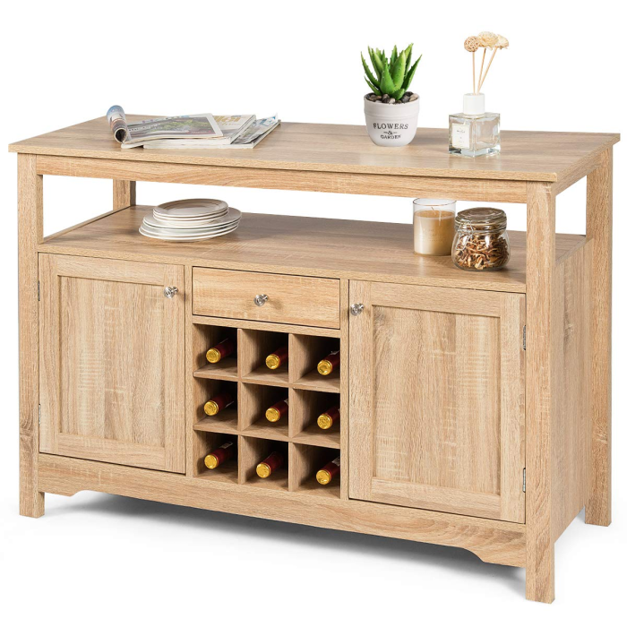 Giantex Buffet Server Sideboard, Console Table, Wood Dining Table - Natural - Image 1