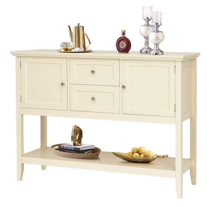 Giantex Buffet Sideboard, Wood Storage Cabinet - Beige - Image 1