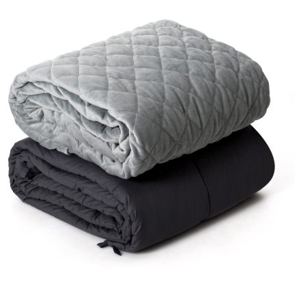 Adult Weighted Blanket & Removable Duvet Cover - Navy 25lbs 60"x 80" | Queen Size