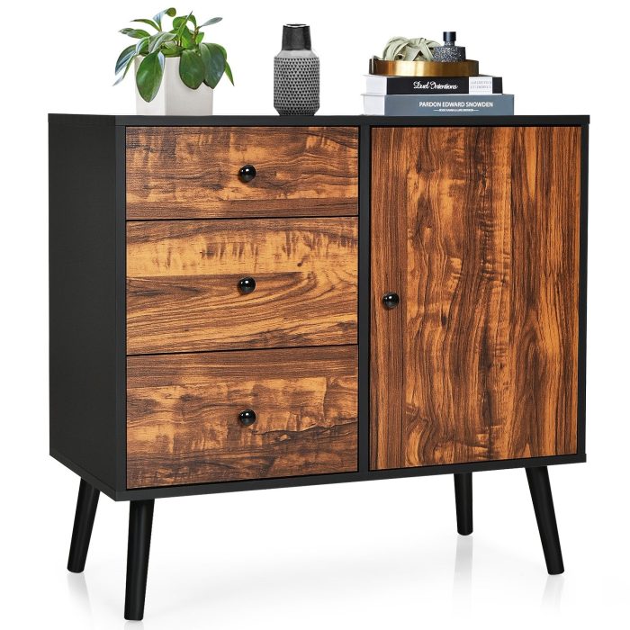 Storage Cabinet Buffet Sideboard with 3 Drawers - Image 1