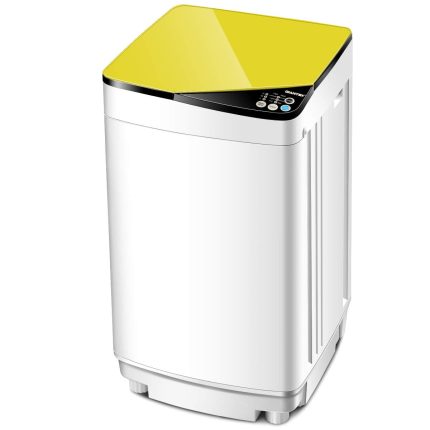 7.7 lbs Compact Full-Automatic Laundry Washing Machine - Yellow