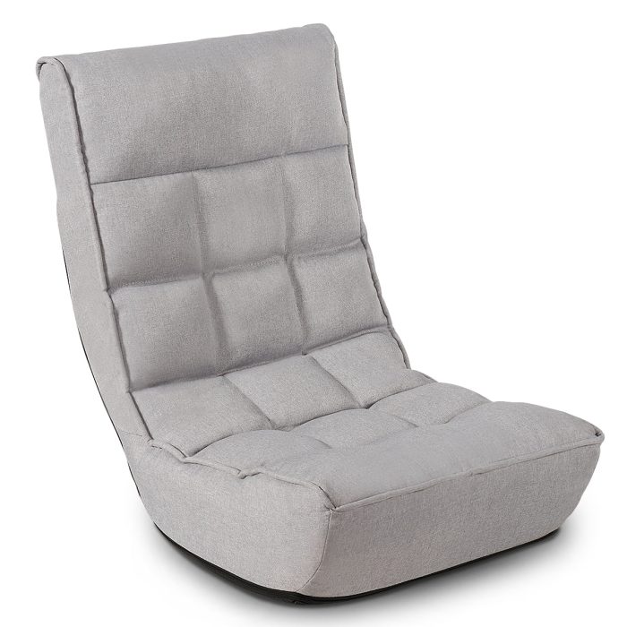 Giantex Folding Floor Gaming Chair - Gray - Image 1