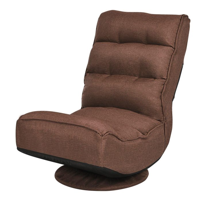360 Degree Swivel Floor Chair, Lazy Sofa Lounge Chair - Brown - Image 1
