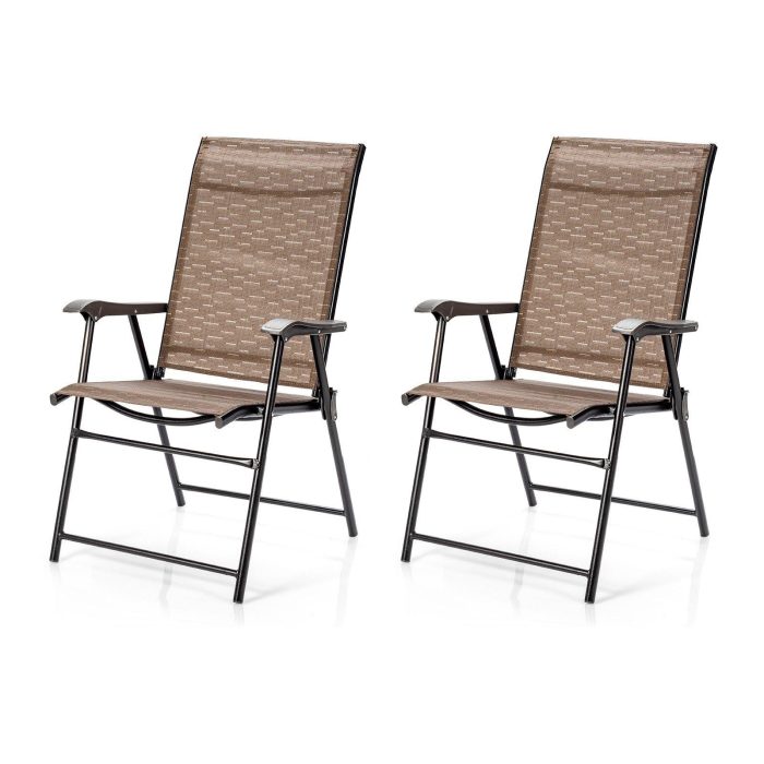 2-Pack Patio Dining Chairs, Portable Folding Chairs - 2 - Image 1
