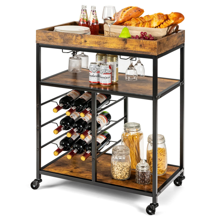 Giantex Island Cart, Rolling Kitchen Trolley - Image 1