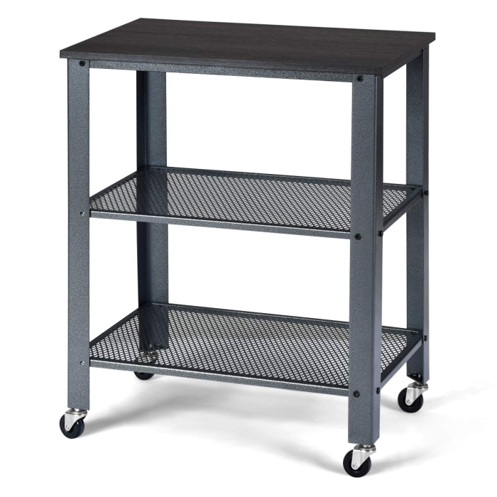 Giantex 3-Tier Microwave Cart Wooden - Brown - Image 1
