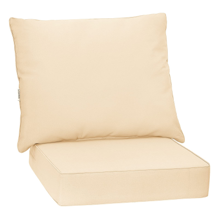 Giantex Patio Cushion Set with Pillow, Deep Seat and Back Cushion - Beige