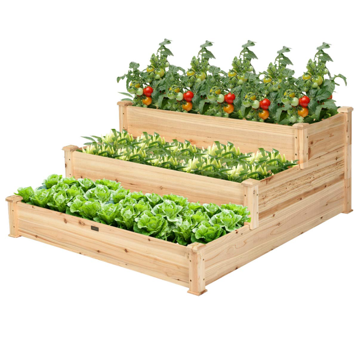 3 Tier Raised Garden Bed, 49'' x 49'' x 22"  (L x W x H) - Image 1