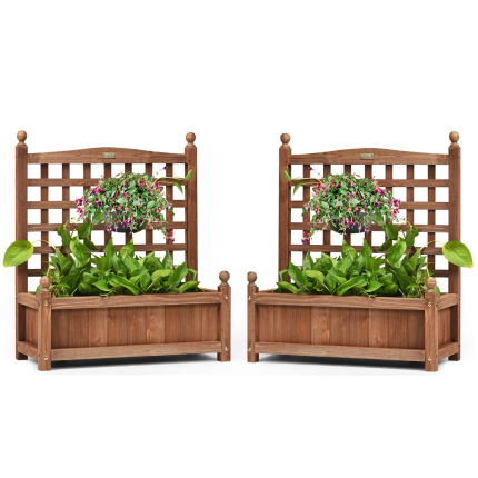 Wood Free Standing Plant Raised Bed - 2 25"L X 11"W X 30"H