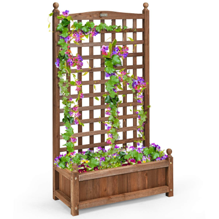 Wood Free Standing Plant Raised Bed - 1 25"L X 11"W X 48"H