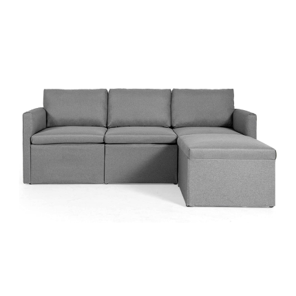 Convertible Sectional Sofa Couch, Modern L-Shaped Sectional Couch 3-Seat Sofa - Dark Grey
