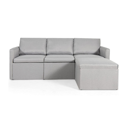 Convertible Sectional Sofa Couch, Modern L-Shaped Sectional Couch 3-Seat Sofa - Light Grey