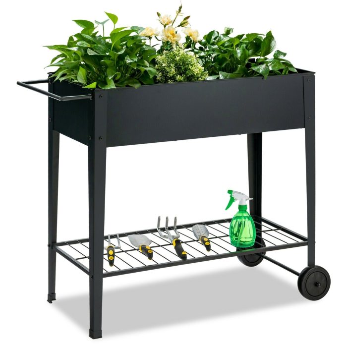 Outdoor Raised Garden Bed on Wheels with Legs - Image 1