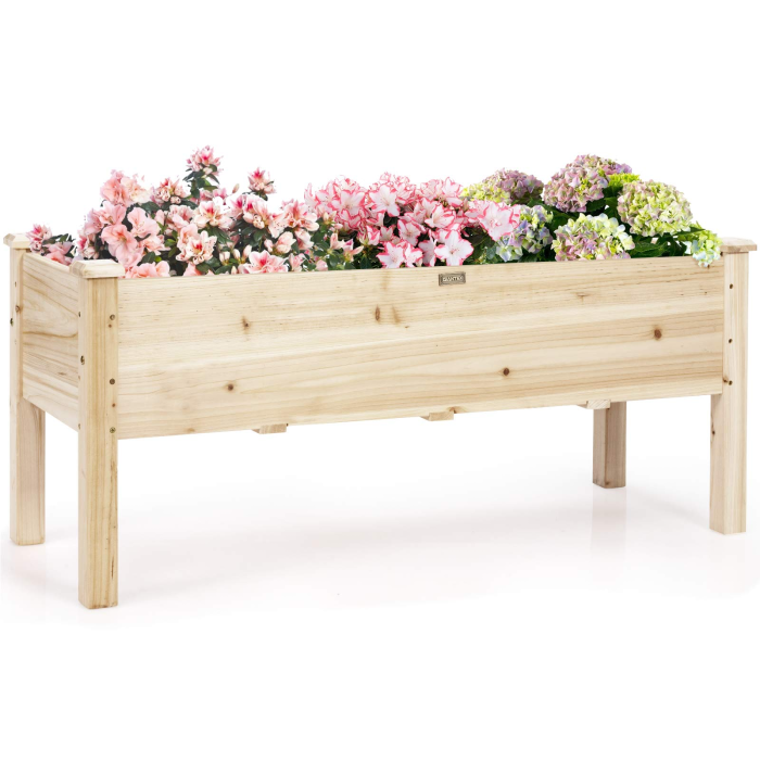 Wood Planter Box with Legs, 47.5"L x 17"W x 20"H - Image 1