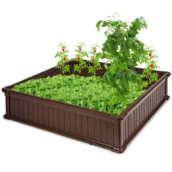 Planter for Flower Vegetables (48.5''Lx48.5''Wx12''H, Brown) - 1 Brown - Image 1