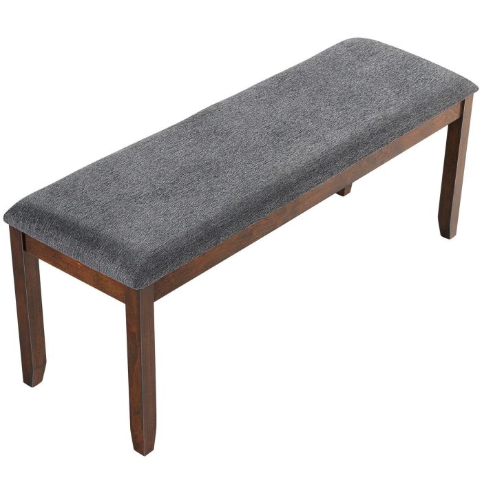 Giantex Dining Room Bench, Wood Kitchen Table Bench with Upholstered, 47.5 x 15.5 x 19.5 Inches Ottoman Bench - 1 - Image 1